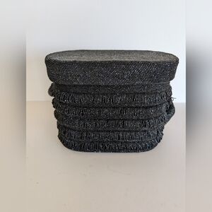 Vintage Box Purse From 1950 All Beaded  Note Damage To Mirror